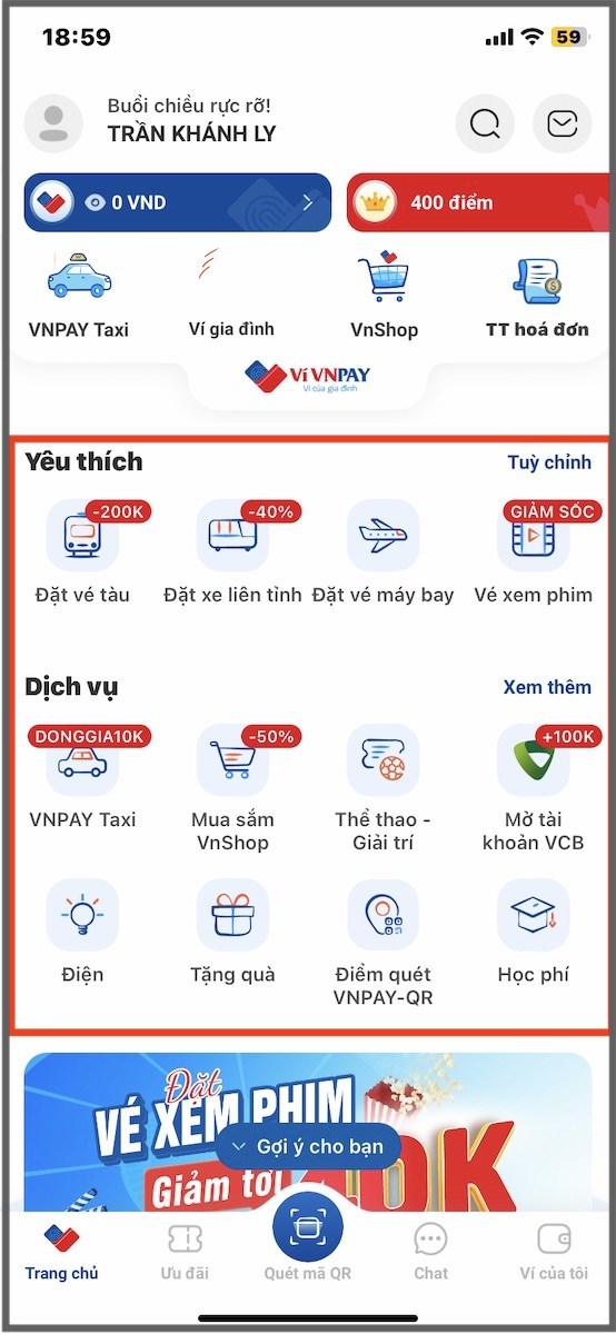 Hệ sinh thái tiện ích trên VNPay