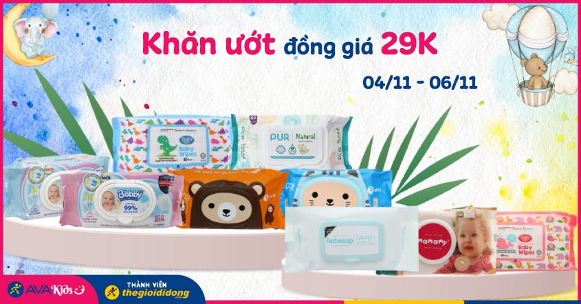 khăn ướt đồng giá 29k