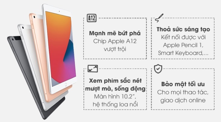 iPad Gen 8 được ra mắt vào năm 2020 với nhiều tính năng nổi bật