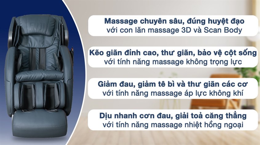 Ghế massage Fuji với nhiều mức giá khác nhau tùy vào tính năng được trang bị Ghế massage Fuji với nhiều mức giá khác nhau tùy vào tính năng được trang bị