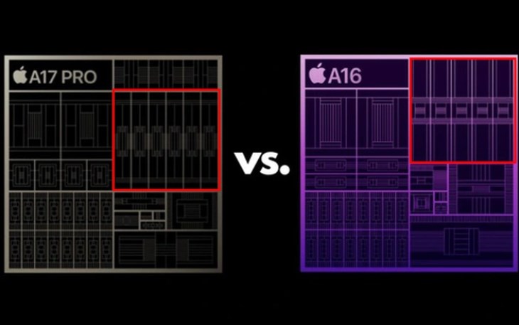 Chip Apple A16 Bionic có số nhân GPU ít hơn