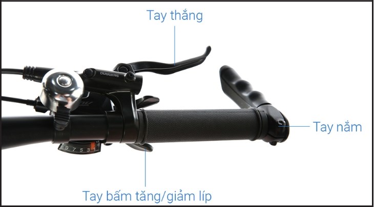 Xe đạp địa hình MTB Merida Duke 300 27.5 inch Size M có ghi đông ngang gọn gàng cùng miếng bảo vệ tay hạn chế trầy xước khi đi vào đường hẹp