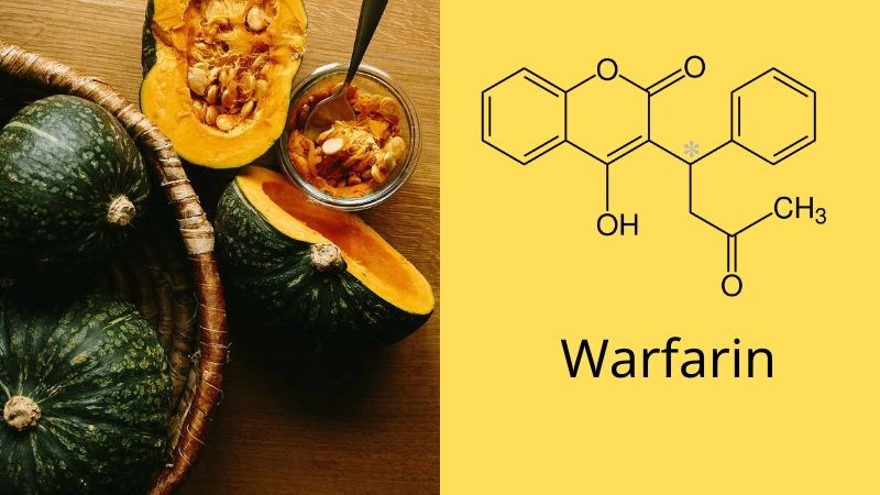 Một số bằng chứng cho thấy có thể có một tương tác nhỏ giữa bí ngô và thuốc chứa hoạt chất warfarin