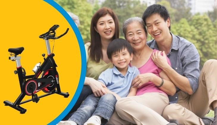 Tất cả thành viên trong gia đình đều có thể luyện tập sức khỏe với xe đạp tập thể dục Makano