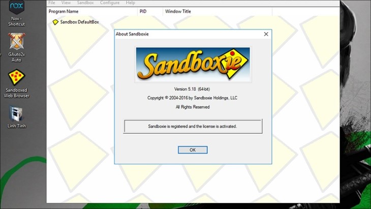 Sandboxie là ứng dụng tạo Sandbox trên máy Windows