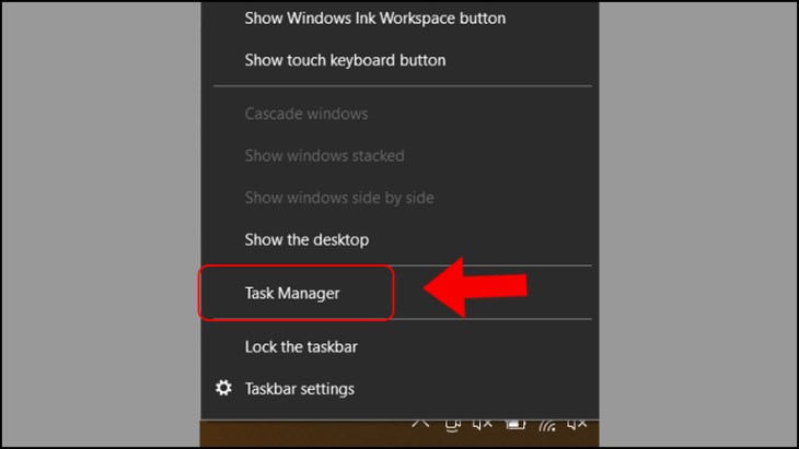 Bạn chọn mục Task Manager