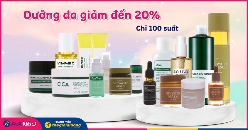 [15/10 - 31/10]Hotsale cuối tháng: Các sản phẩm dưỡng da giảm giá đến 20% chỉ 100 suất. Săn ngay!
