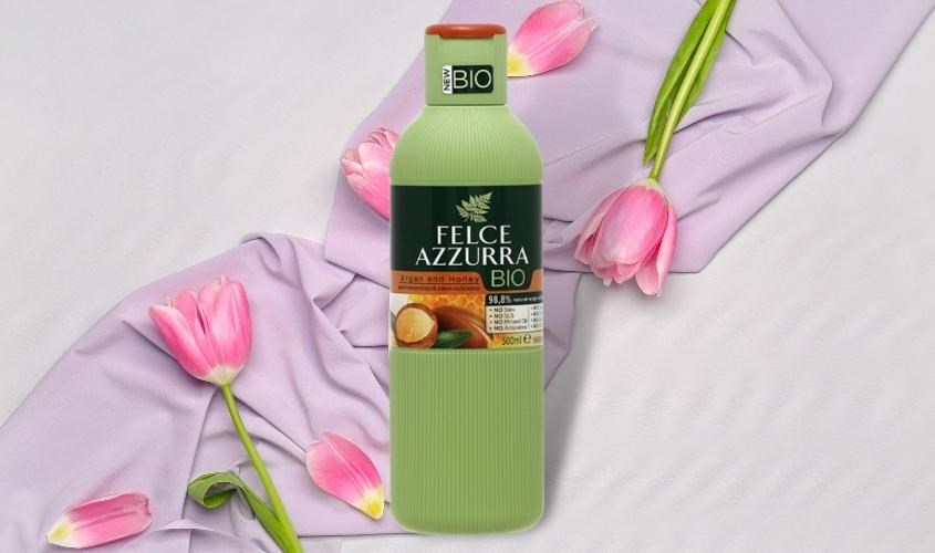 Sữa tắm hữu cơ Felce Azzurra hương Argan và mật ong 500 ml có hương thơm nhẹ của mật ong và tinh dầu Argan
