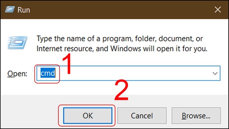 Bạn gõ CMD vào hộp Run
