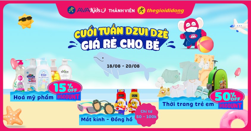 Săn sale thả ga - Chẳng lo về giá cho hoá mỹ phẩm, thời trang và phụ kiện cho bé trong cuối tuần này
