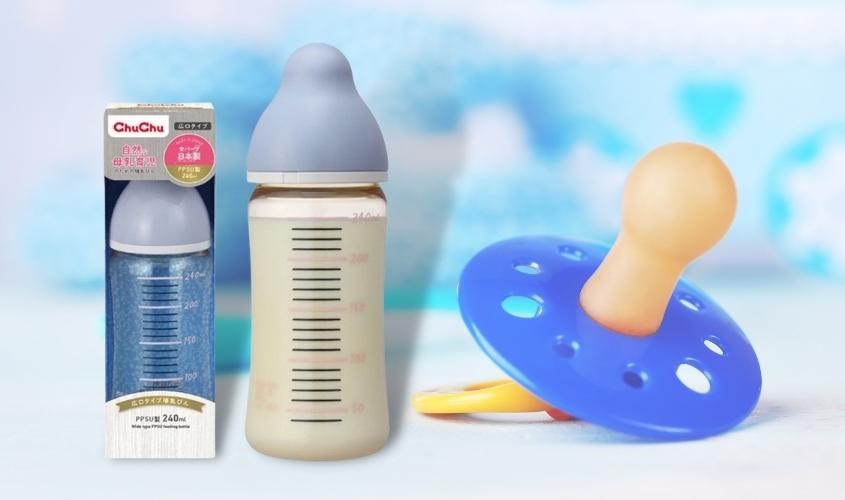 Bình sữa nhựa PPSU Chuchu Baby cổ rộng 240 ml bền, nhẹ, chống sốc