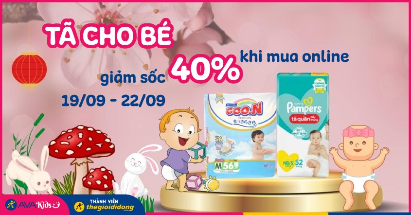tã gảm 40% 19/9