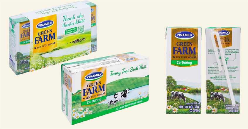 Thùng 48 hộp sữa tươi Vinamilk Green Farm có đường 180 ml