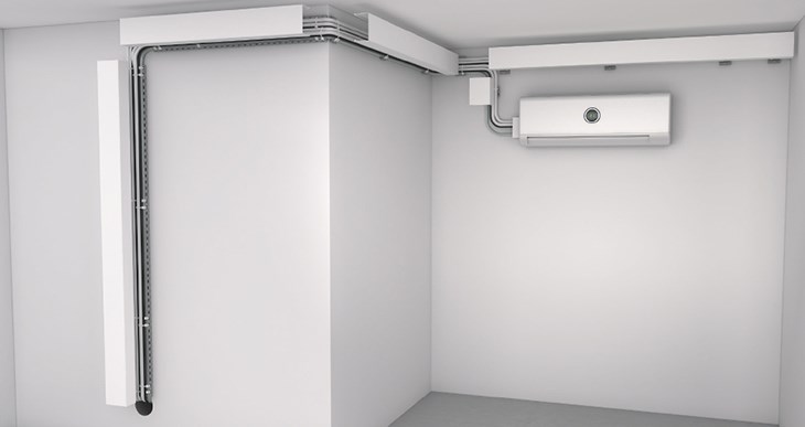 Hộp che ống đồng máy lạnh giúp không gian lắp đặt điều hòa trở nên tinh tế, ngăn nắp