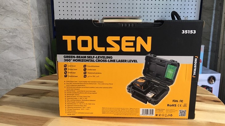 Máy cân mực Laser Tolsen 35153 có mức sai số thấp giúp độ chính xác trong đo lường cao, phạm vi hoạt động rộng đến 30m