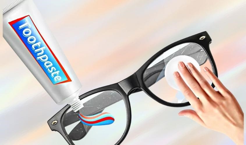 Kem đánh răng còn có công dụng tuyệt vời giúp làm mờ các vết xước trên bề mặt mắt kính
