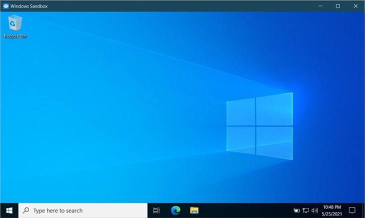 Giao diện Windows Sandbox trên máy