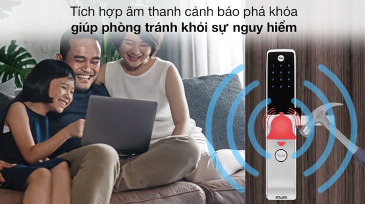 Khóa điện tử được tích hợp cảnh báo phá khóa thông qua âm thanh, giúp gia tăng sự an ninh cho không gian