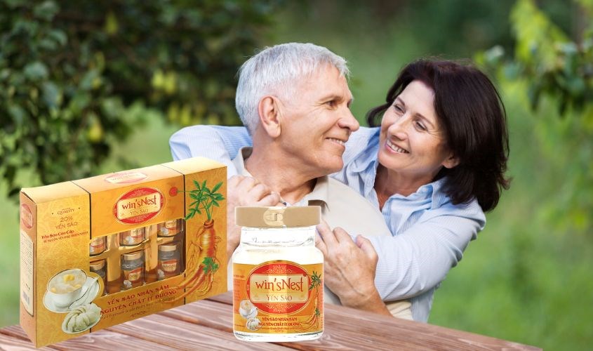Hộp 6 hũ nước yến sào nhân sâm ít đường Win
