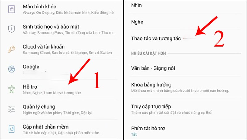 Sử dụng Menu hỗ trợ trên điện thoại Samsung