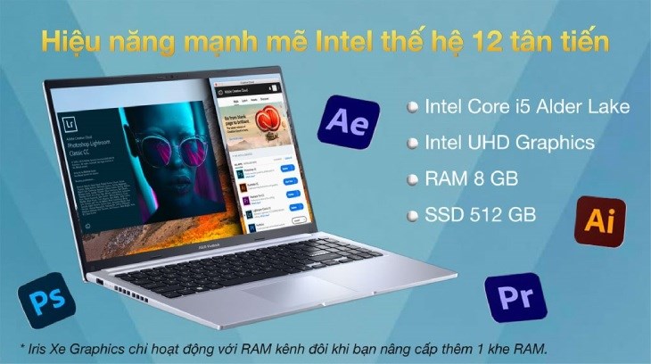 Laptop Asus Vivobook 15 X1502ZA được trang bị CPU Intel Core i5 mạnh mẽ
