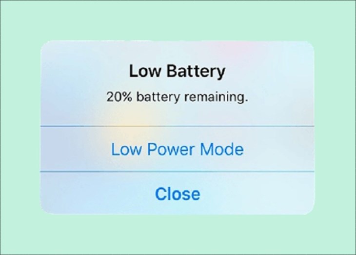 Bạn chỉ nên bật Low Power Mode khi dung lượng pin dưới 20%