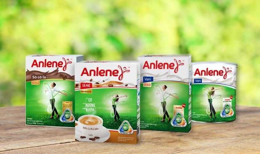 Sữa Anlene với 3 mùi vị thơm ngon cho mọi người lựa chọn