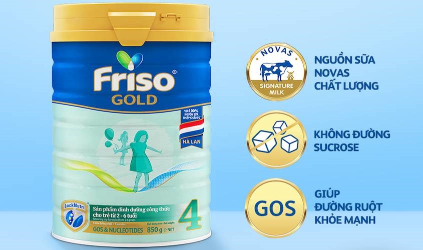 Sữa bột Friso Gold số 4 850g (2 - 6 tuổi)