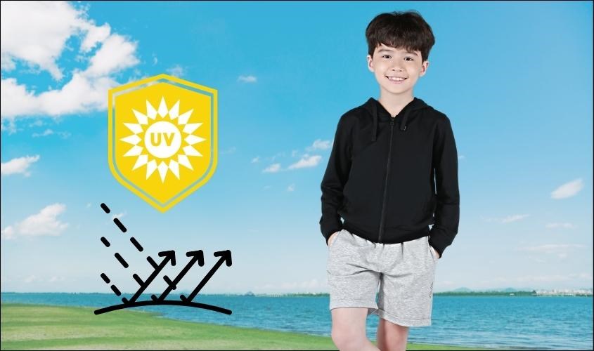 Áo khoác bé trai AVA TT01 màu đen chống tia UV cao