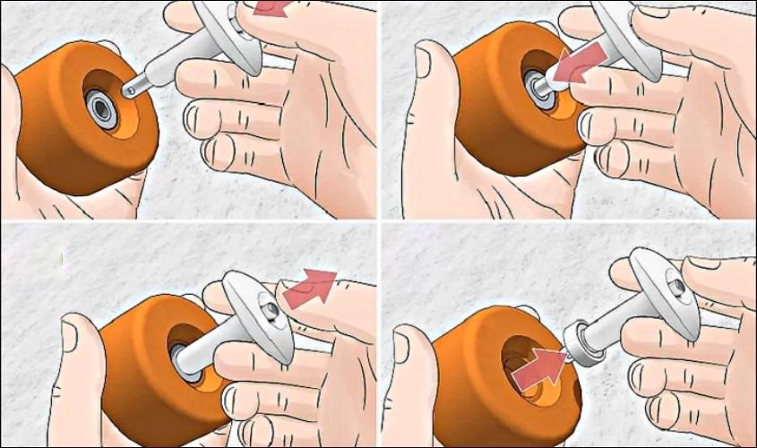 Tháo vòng bi ra khỏi bánh xe