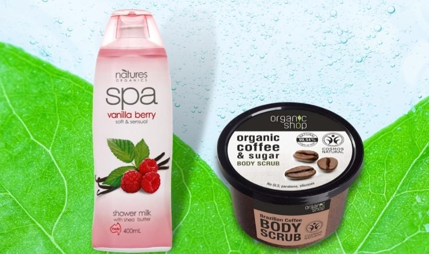 Kết hợp sữa tắm Spa hương vani và quả mâm xôi 400 ml với tẩy tế bào chết