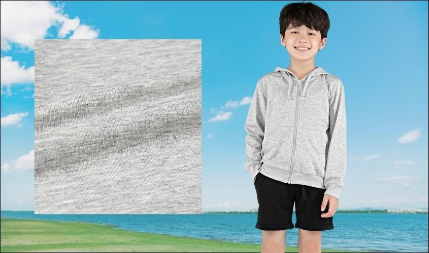 Áo khoác bé trai AVA TT01 màu xám co giãn, chống nắng