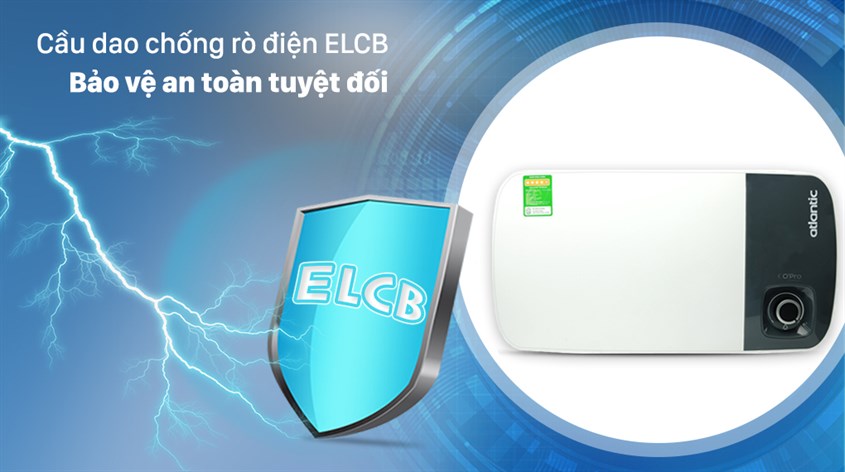 Bình nước nóng Atlantic 30 lít SWH 30H M-3 NEO PLUS 833026 trang bị cầu dao chống giật ELCB, đảm bảo an toàn cho cả gia đình