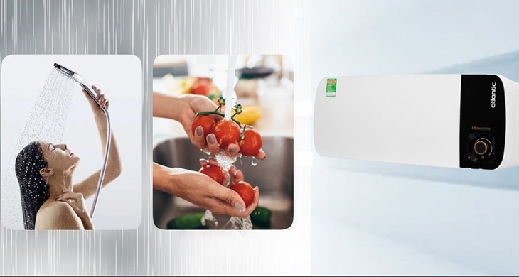 Tiện lợi nhờ chức năng E.Clycle & E.Hybrid trên máy nước nóng gián tiếp Atlantic 30 lít 2500W Neo Max SWH 30H M-2 833023