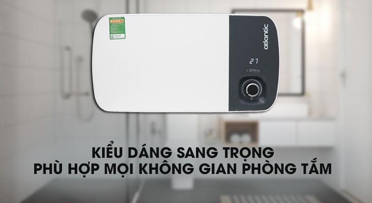 Máy nước nóng Atlantic 20 lít SWH 20H M-3 NEO PLUS 823019 có kiểu dáng nhỏ gọn và sang trọng phù hợp với mọi không gian phòng tắm