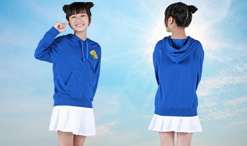 Áo hoodie bé gái AVA TT13 màu xanh dương vừa vặn, thoải mái