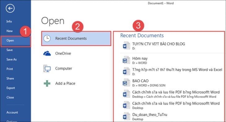 Bạn nhấn vào Open và tìm file cần mở