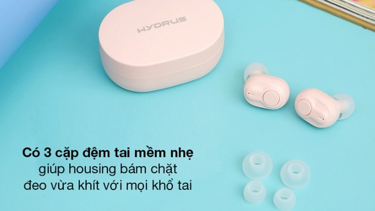 Tai nghe có 3 cặp đệm tai tiện lợi cho người dùng thay đổi Tai nghe có 3 cặp đệm tai tiện lợi cho người dùng thay đổi