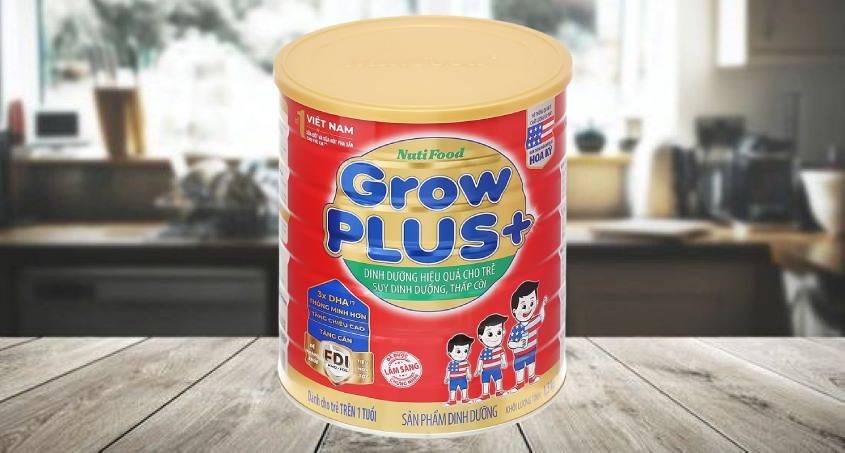 Sữa bột Nutifood GrowPLUS+ 900g (trên 1 tuổi) hỗ trợ tăng chiều cao