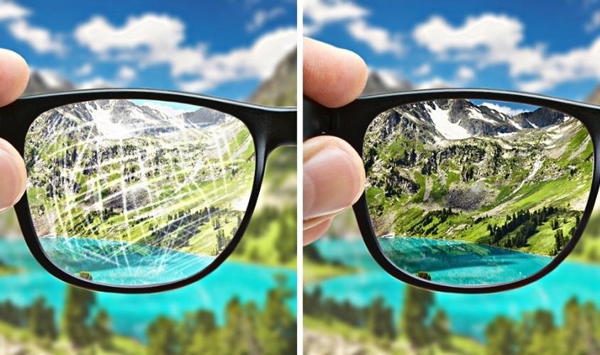 Lưu ý khi khắc phục mắt kính trầy trước