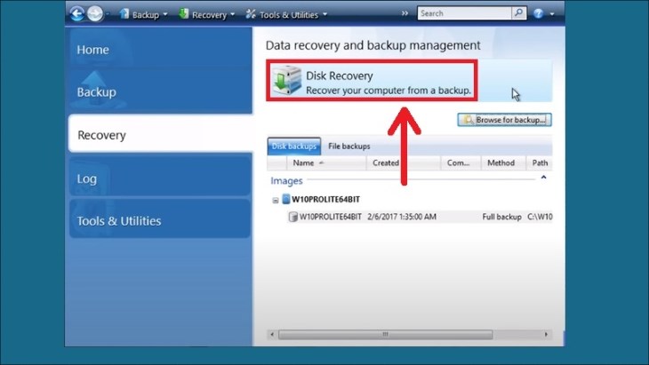 Bạn nhấn chọn mục Disk Recovery