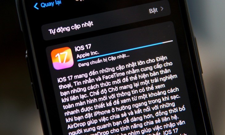 Bạn cập nhật phiên bản hệ điều hành iOS mới nhất