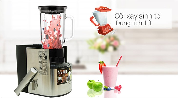 Nhờ được tích hợp cối xay đa dạng, người dùng có thể chế biến nhiều thực phẩm dễ dàng bằng máy xay ép đa năng Panasonic MJ-DJ31SRA