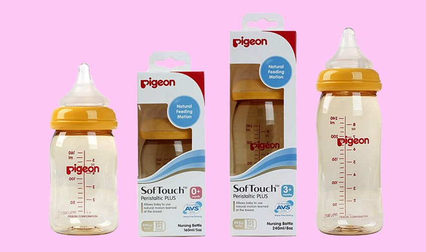 Bình sữa nhựa PPSU Pigeon Plus cổ rộng 240 ml