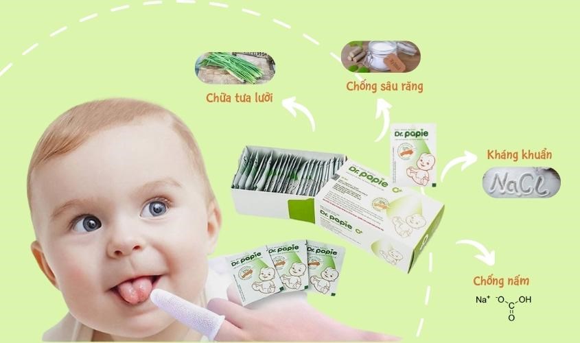 tiến sĩ Papie có tác dụng kháng khuẩn và trị tưa miệng, tưa miệng ở trẻ em