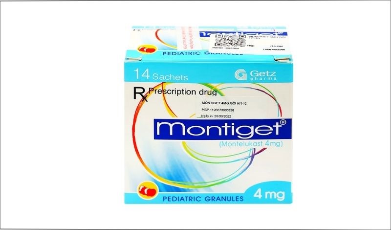 Thuốc cốm Montiget 4mg trị hen suyễn hộp 14 gói