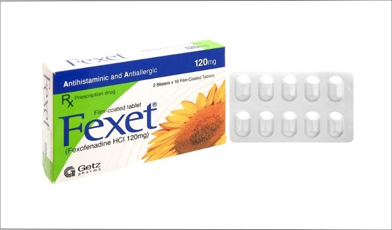 Fexet 120mg trị viêm mũi dị ứng, mày đay (2 vỉ x 10 viên)