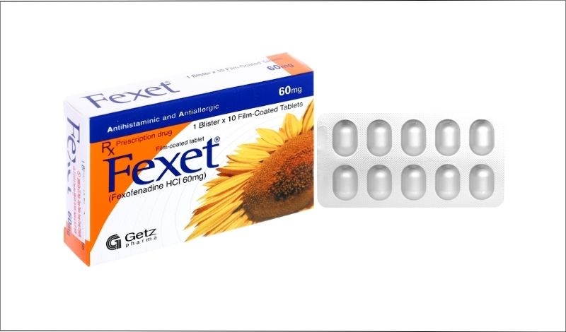 Fexet 60mg trị viêm mũi dị ứng, mày đay (1 vỉ x 10 viên)
