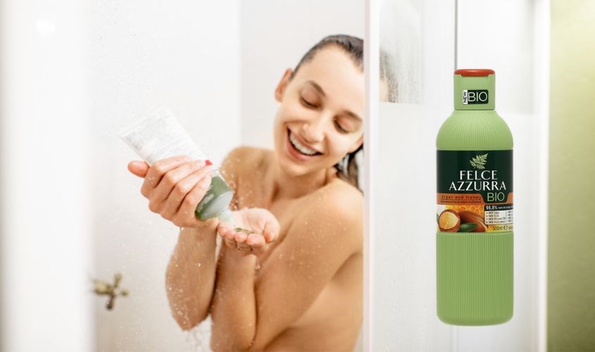 Sữa tắm hữu cơ Felce Azzurra hương Argan và mật ong 500 ml