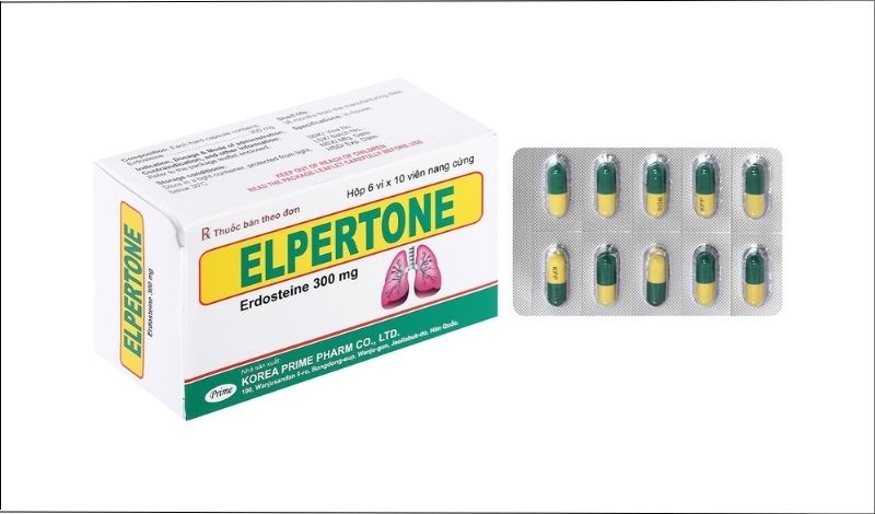 Elpertone 300mg trị ho, viêm phế quản (6 vỉ x 10 viên) 